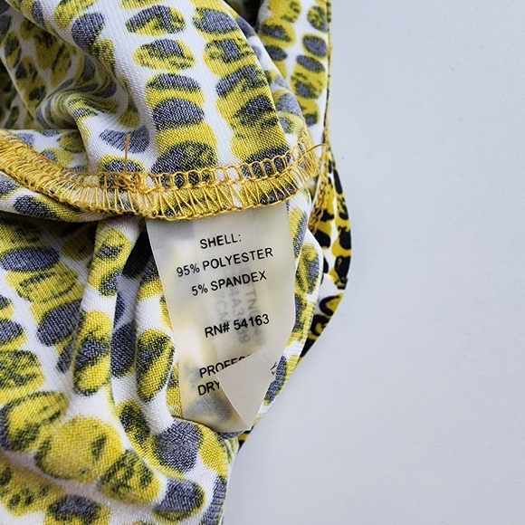 Calvin Klein Green Black Dot Printed Sleeveless Career Sheath Dress Rutched M - Picture 14 of 14